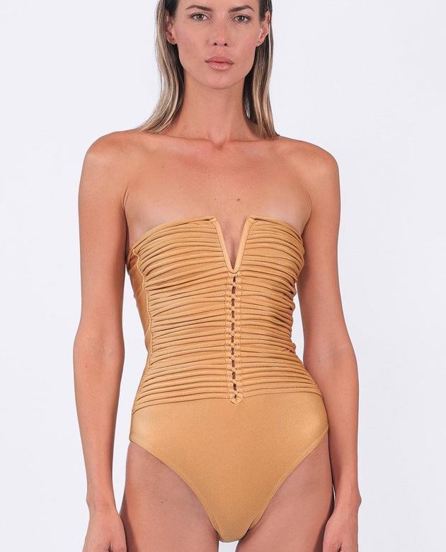 Aphrodite One - piece| Gold - Acqua de Luxe Beachwear