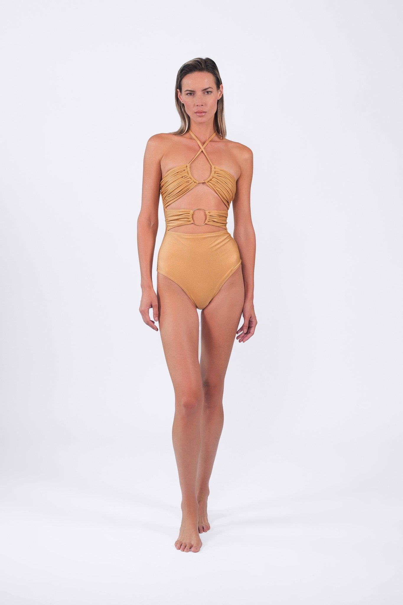 Athene One - piece| Gold - Acqua de Luxe Beachwear