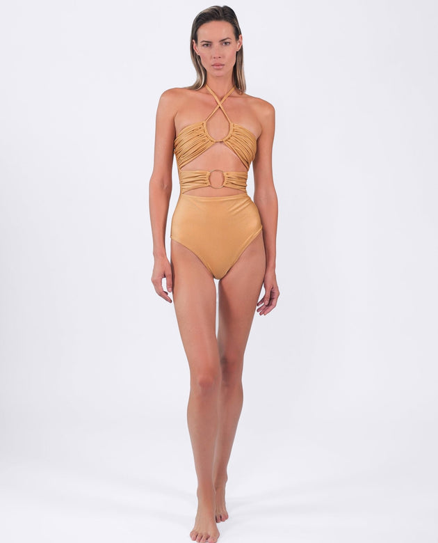 Athene One - piece| Gold - Acqua de Luxe Beachwear