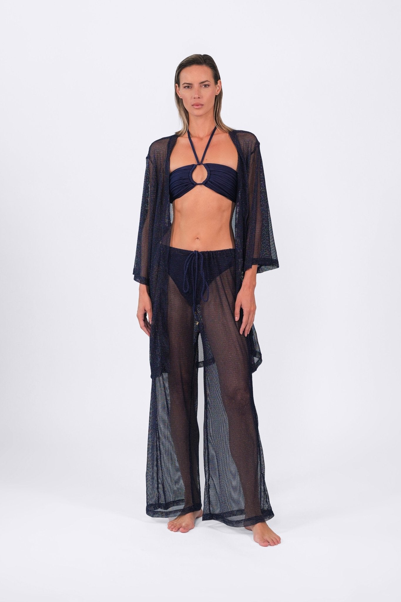 Buzios Belted Kimono | Dusk Blue - Acqua de Luxe Beachwear