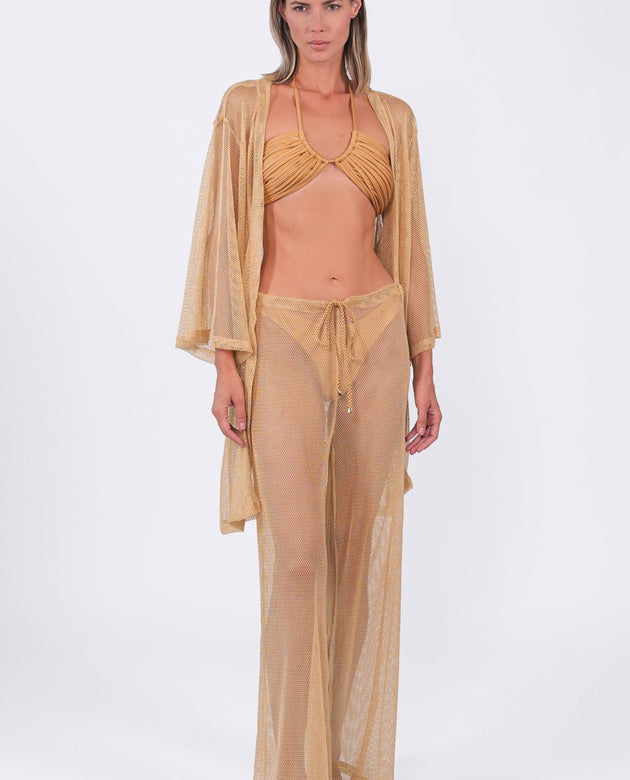 Buzios Belted Kimono | Gold - Acqua de Luxe Beachwear