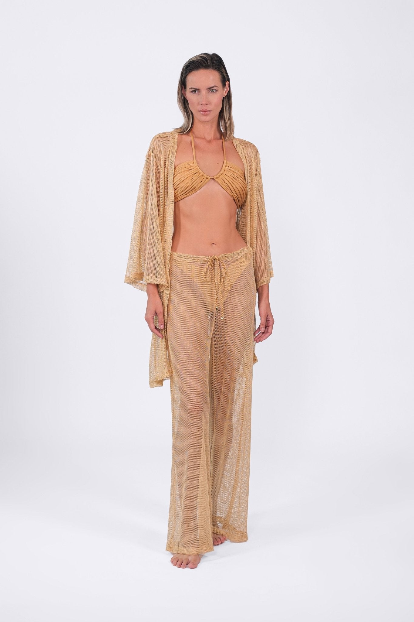 Buzios Belted Kimono | Gold - Acqua de Luxe Beachwear