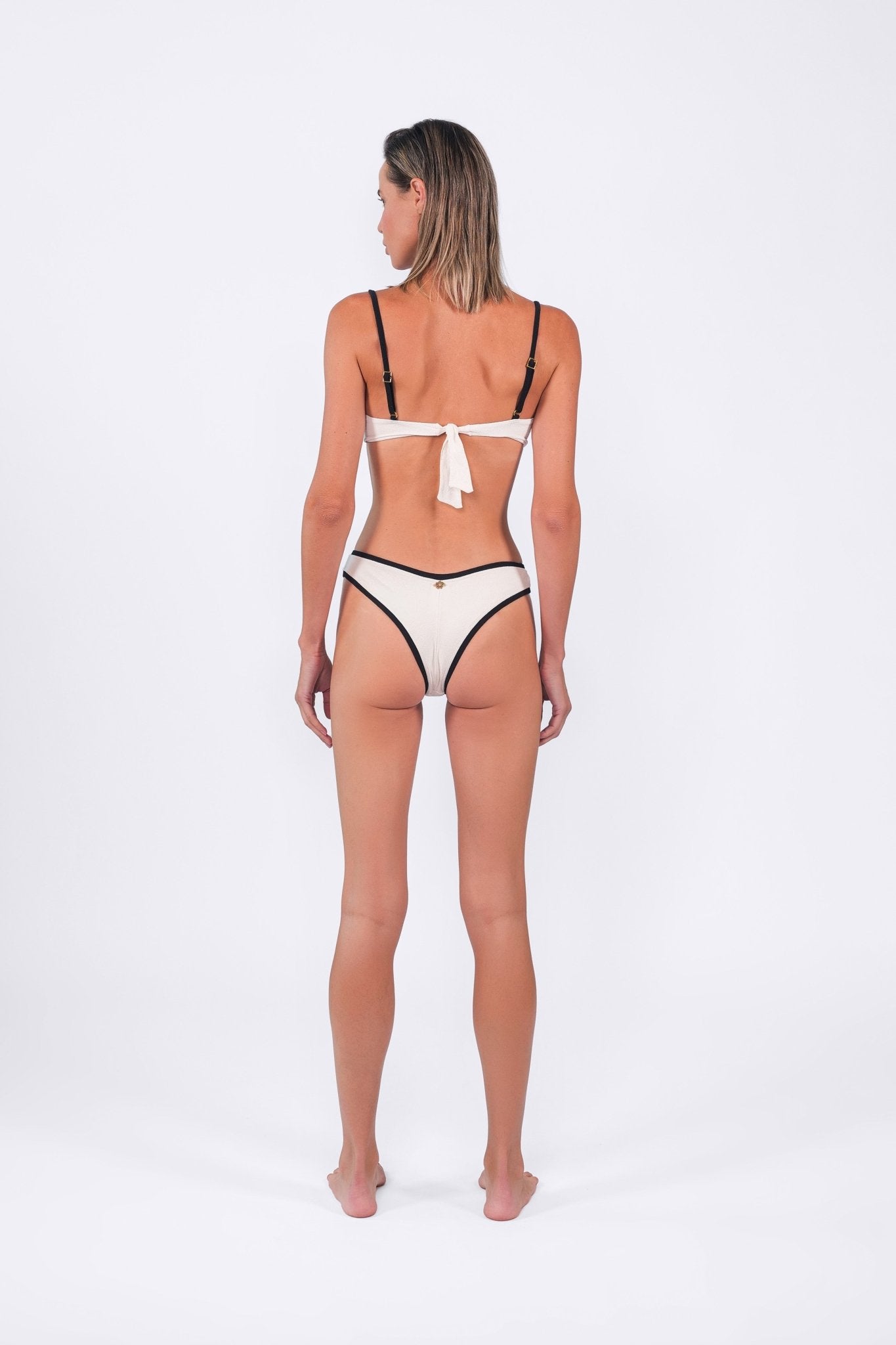 Valencia Bikini Set | Black and Off - white - Acqua de Luxe Beachwear