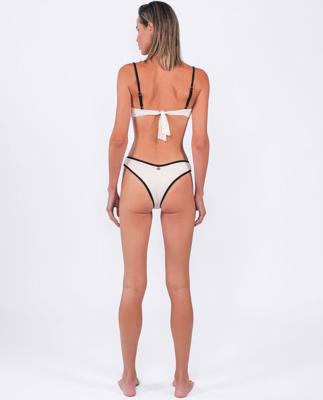 Valencia Bikini Set | Black and Off - white - Acqua de Luxe Beachwear