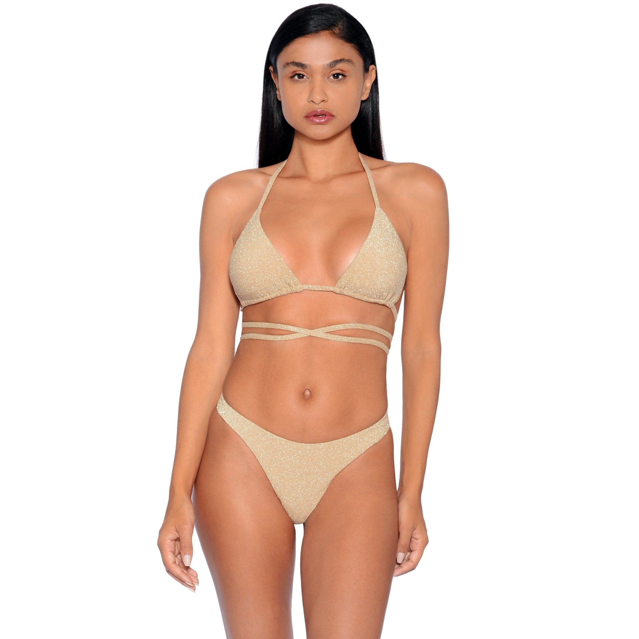 Cristalle Triangle Bikini Set  Gold Citrine – Acqua de Luxe Beachwear